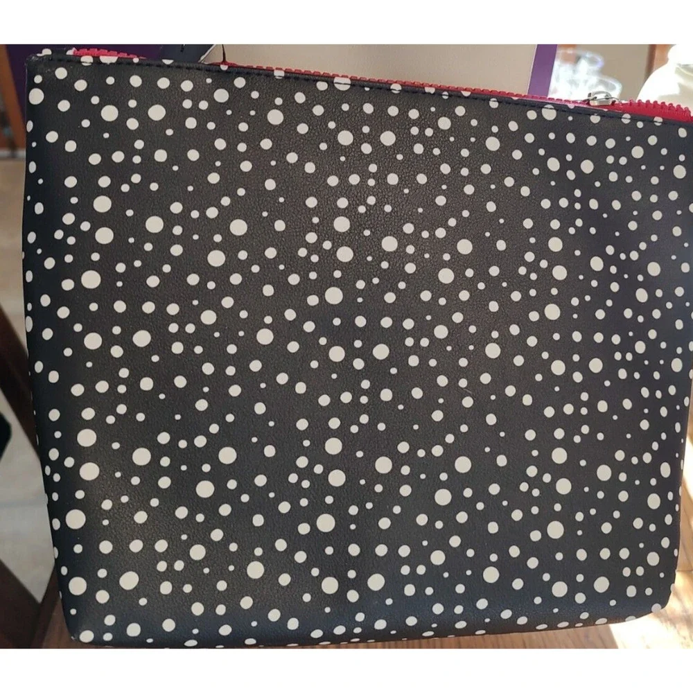 NEW Disney MICKEY MOUSE Zipper Pouch‎ Set of 2 NIP Black/Cream